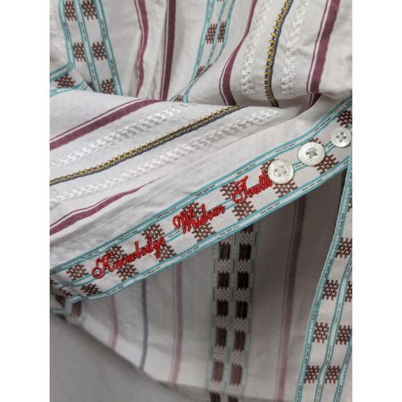 Robert Graham Aztec Design Flip Cuff Button Up Shirt Men's Size XL - Picture 7 of 16